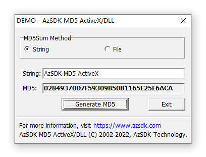 MD5 ActiveX DLL