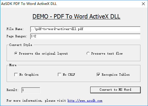 PDF To Word ActiveX DLL